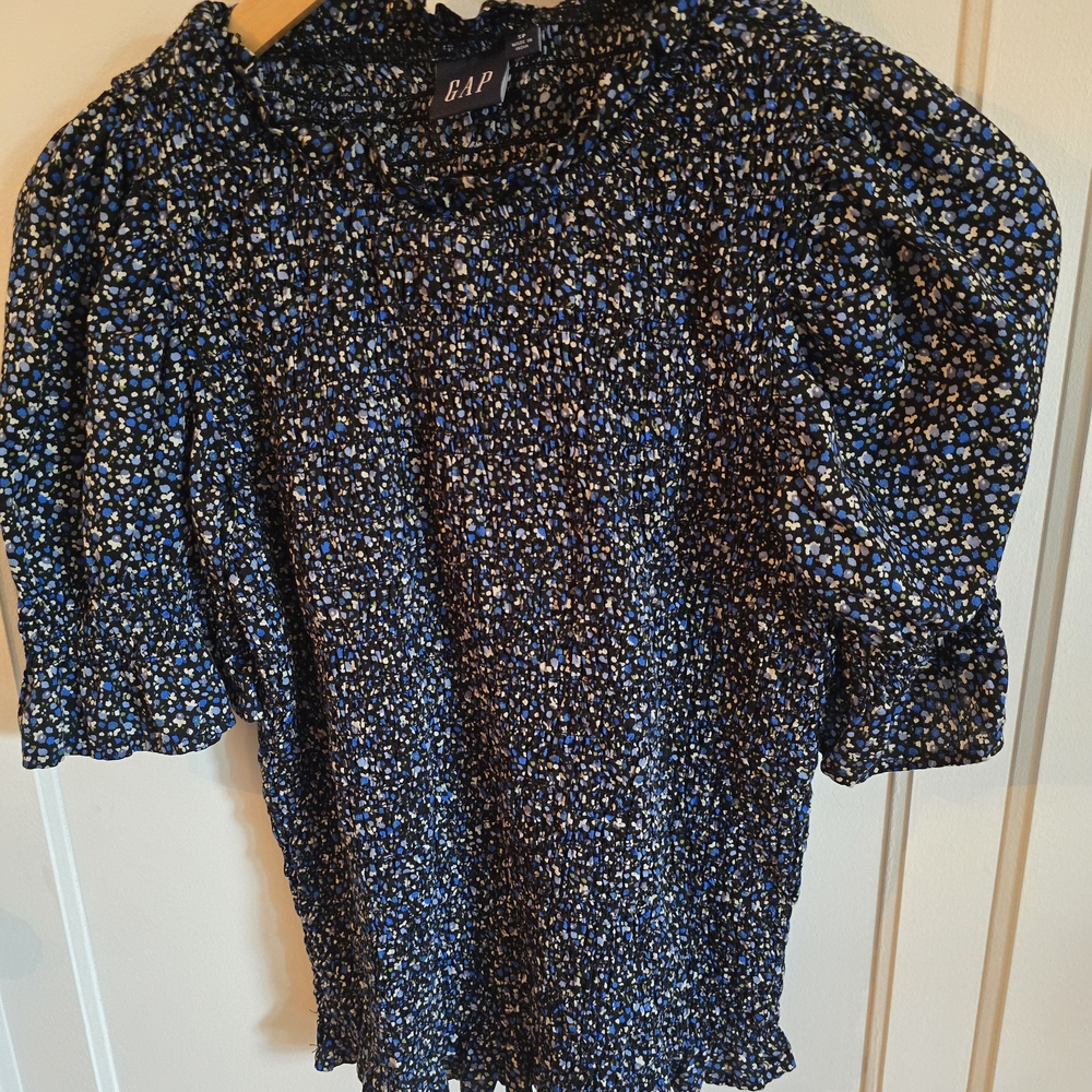 GAP Women's Blue Floral Top
